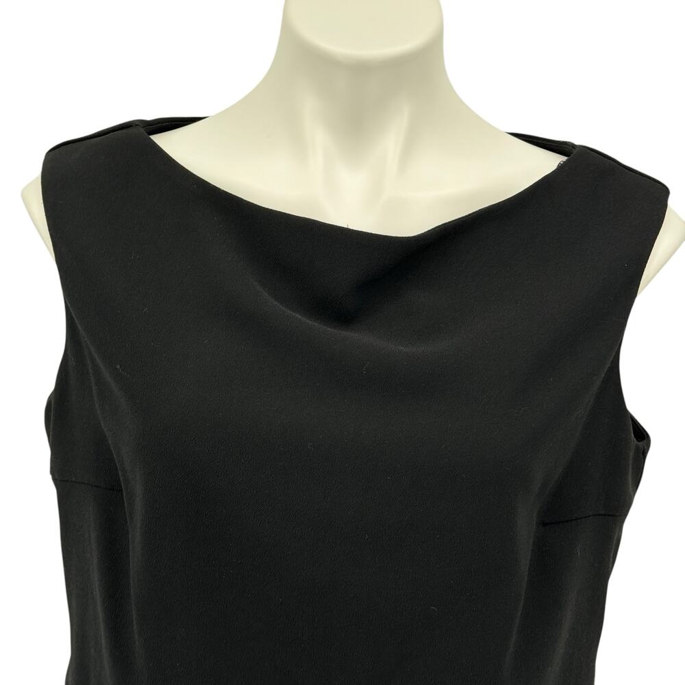 Lawrence Kurtz Sleeveless Top Black Evening SZ 12 Women's Closet Staple Back Zip - Picture 3 of 10